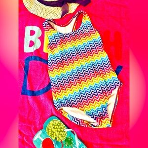 🚨3/$15 EUC *Girls* Lined One Piece Striped Swimsuit (Sz 12)